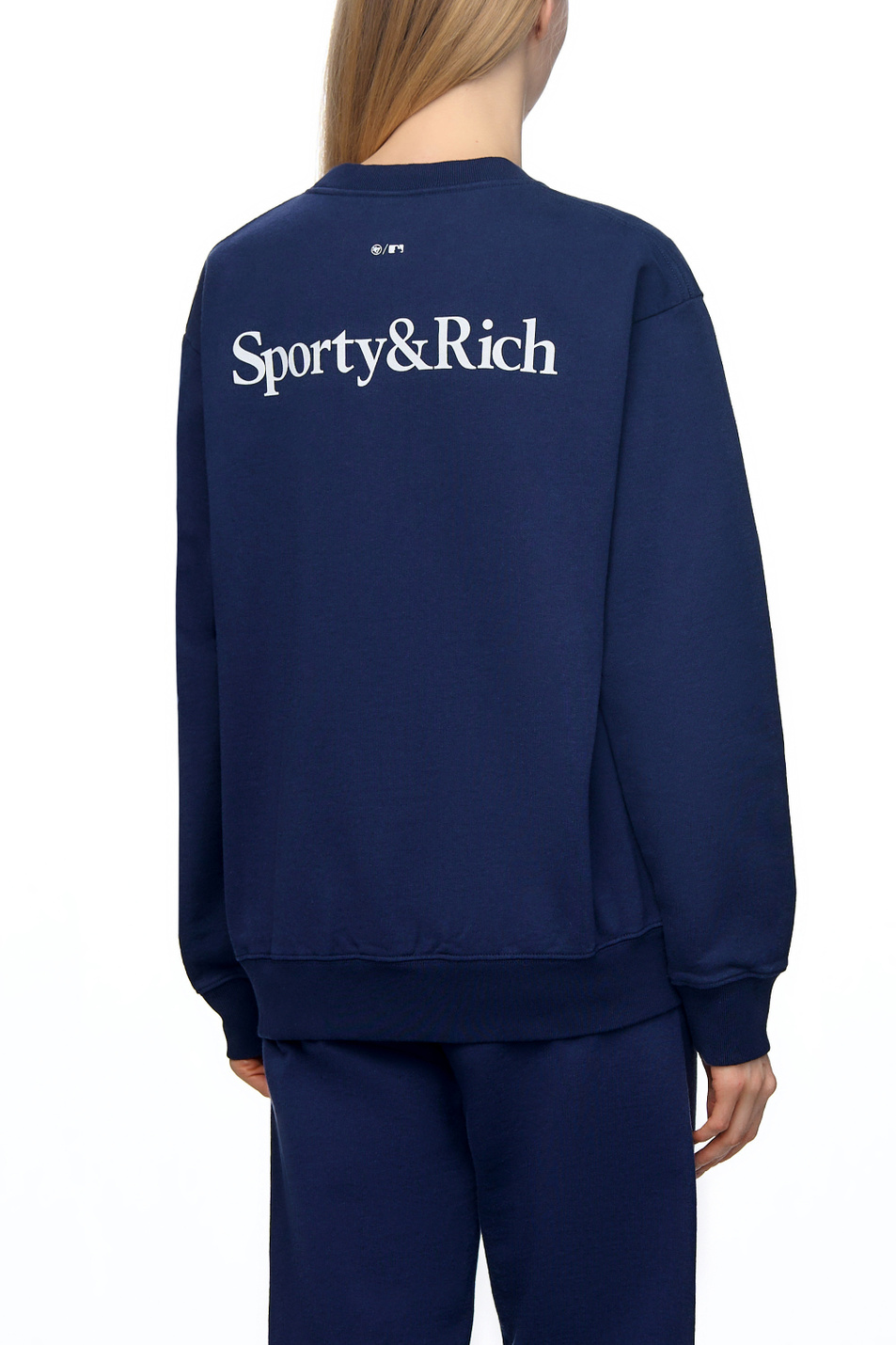 Женский Sporty & Rich Свитшот Yankees Serif Crewneck из хлопка (цвет ), артикул ST071505635BL32 | Фото 4