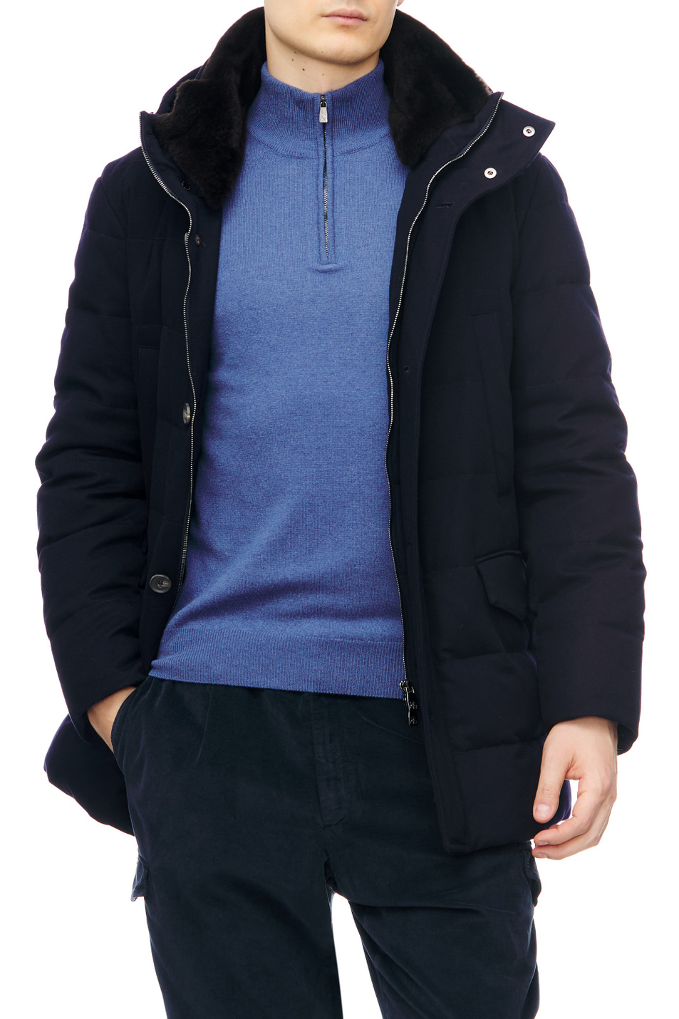 Мужской Corneliani Куртка из смесовой шерсти с капюшоном на кулиске (цвет ), артикул 9025E4-2820153 | Фото 3