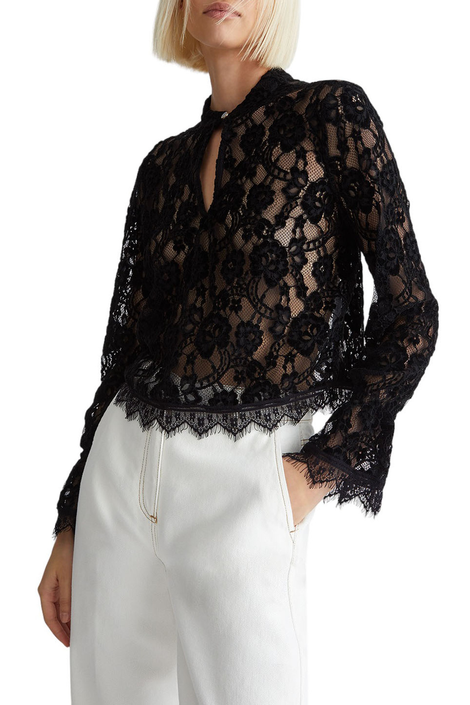 Блузка кружевная|Основной цвет:Черный Женский Liu Jo Блузка кружевная (цвет ), артикул MF3394J4604 | Фото 3