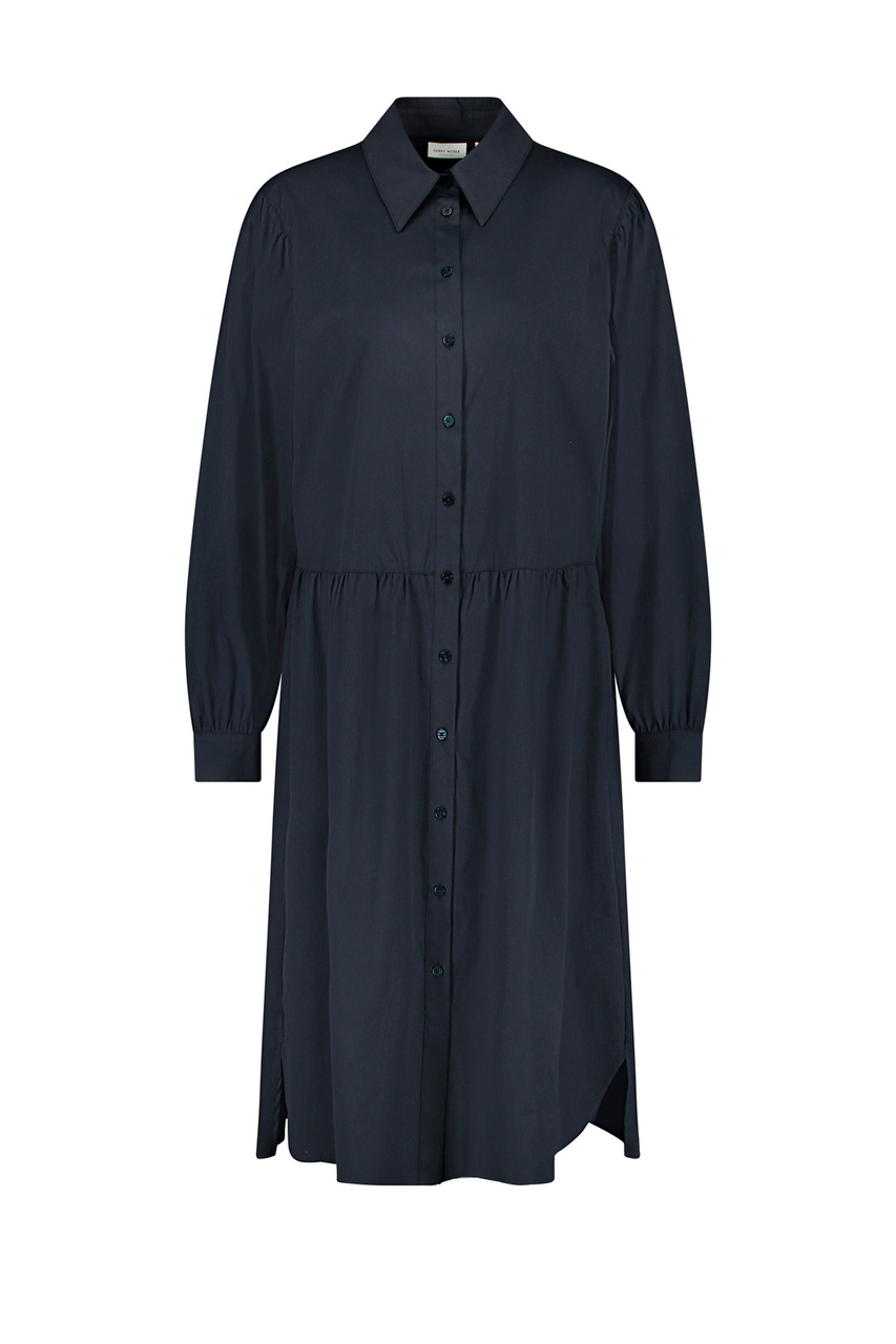 Платье-рубашка с разрезами|Основной цвет:Синий|Артикул:180055-31443 | Фото 1