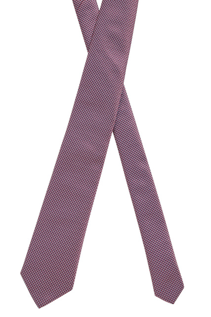 Галстук жаккардового плетения с узором|Основной цвет:Бордовый|Артикул:50475667 | Фото 2