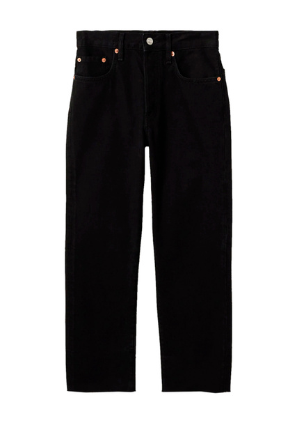 Укороченные прямые джинсы HAVANA с завышенной талией|Основной цвет:Черный|Артикул:27109805 | Фото 1