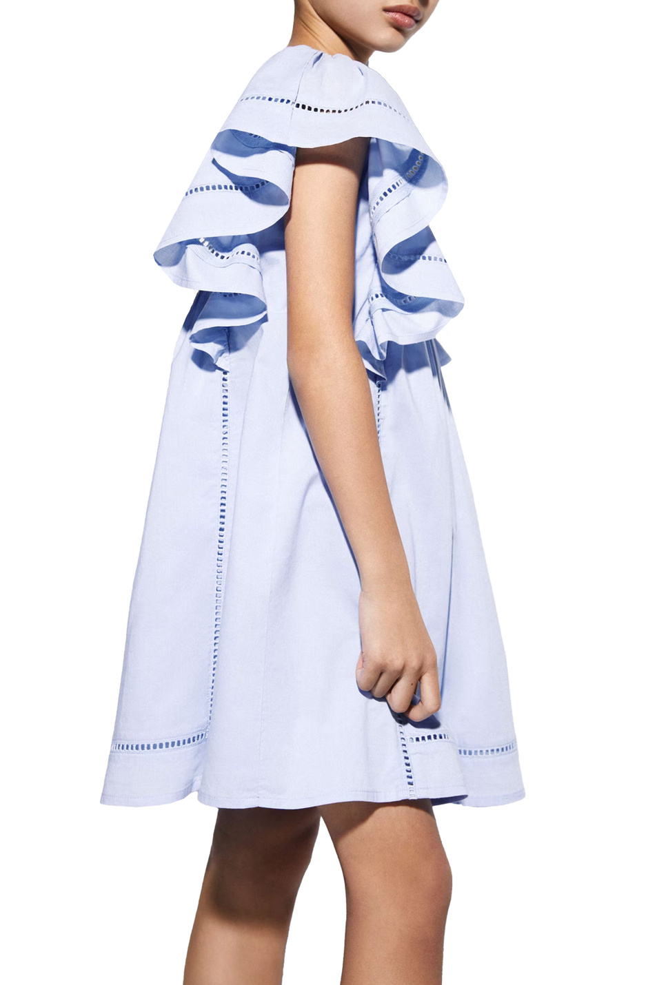 Девочкам Mango Kids Платье CHIQUIG из натурального хлопка с рюшами (цвет ), артикул 67016031 | Фото 4
