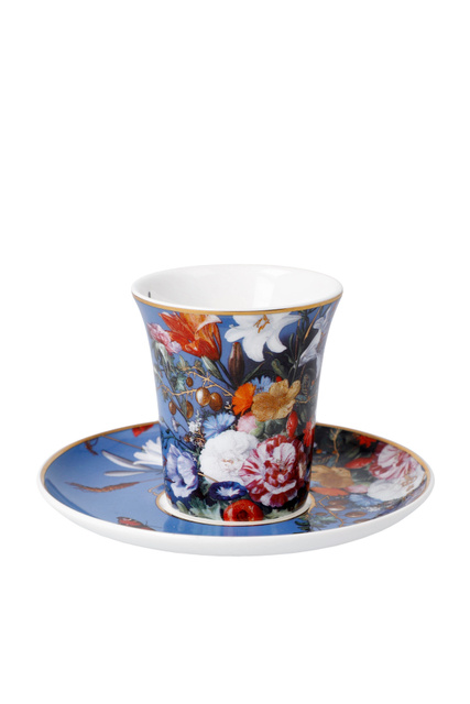 Чашка для эспрессо с блюдцем "Летние цветы"|Основной цвет:Синий|Артикул:67-061-60-1 | Фото 1