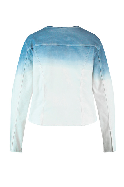 Джинсовая куртка с округлой горловиной|Основной цвет:Белый|Артикул:830022-21805 | Фото 2