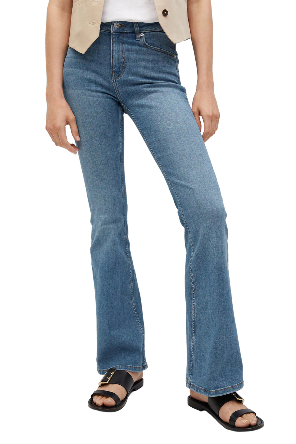 Женский Mango Расклешенные джинсы FLARE с высокой посадкой (цвет ), артикул 17051084 | Фото 3