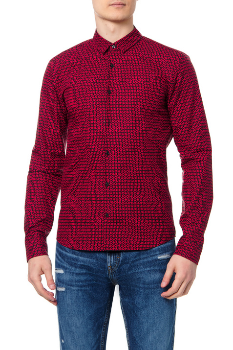 HUGO Рубашка облегающего кроя с принтом (Красный цвет), артикул 50472864 | Фото 3