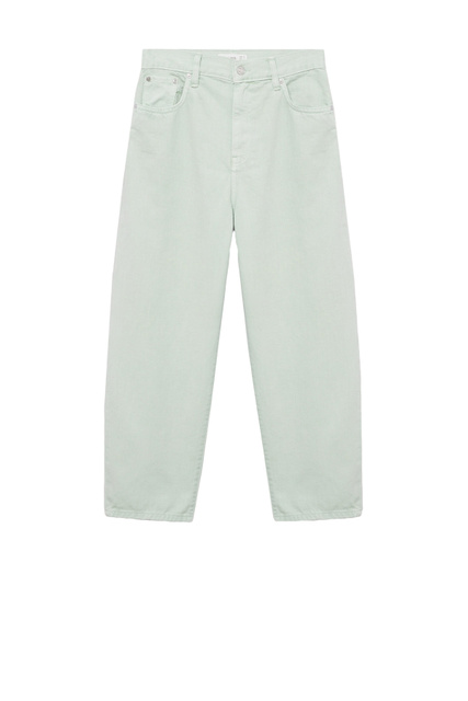 Укороченные джинсы ANTONELA с завышенной талией|Основной цвет:Зеленый|Артикул:17060122 | Фото 1
