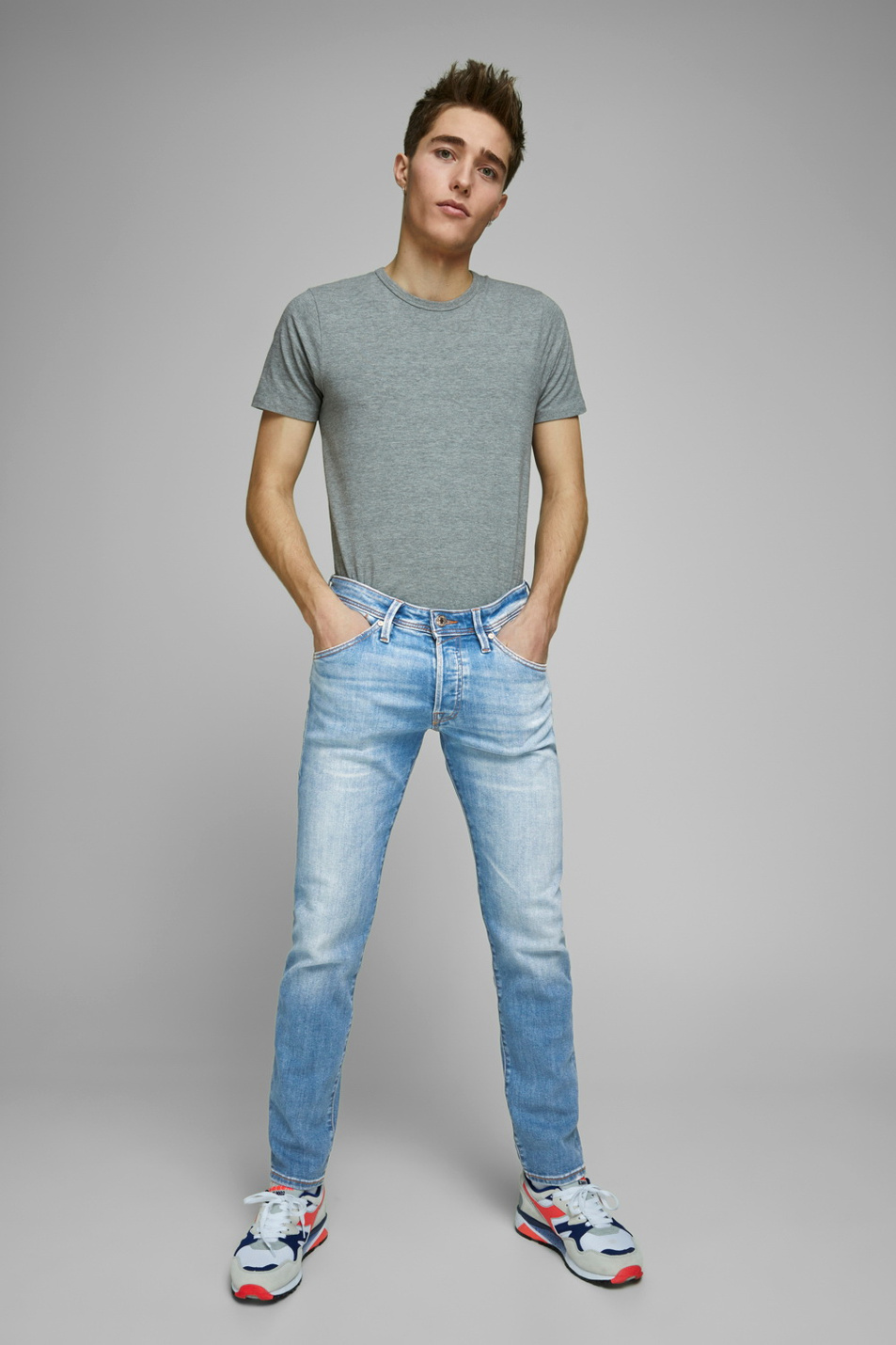 Мужской Jack & Jones Зауженные джинсы GLENN Slim Fit (цвет ), артикул 12168497 | Фото 4