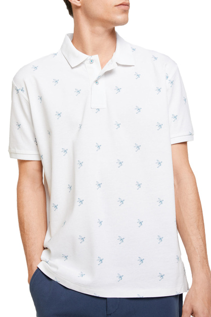 Рубашка поло из натурального хлопка|Основной цвет:Белый|Артикул:1433837 | Фото 1