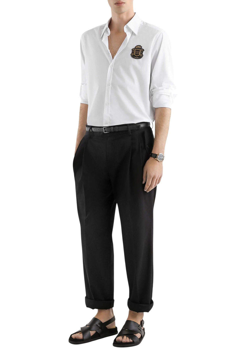 Рубашка из хлопка|Основной цвет:Белый Мужской Dolce & Gabbana Рубашка из хлопка (цвет ), артикул G5ML1Z-GK278 | Фото 2