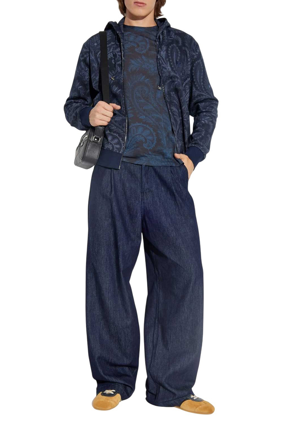 Футболка с принтом пейсли|Основной цвет:Синий Мужской Etro Футболка с принтом пейсли (цвет ), артикул MRMA0002AK999X0883 | Фото 3