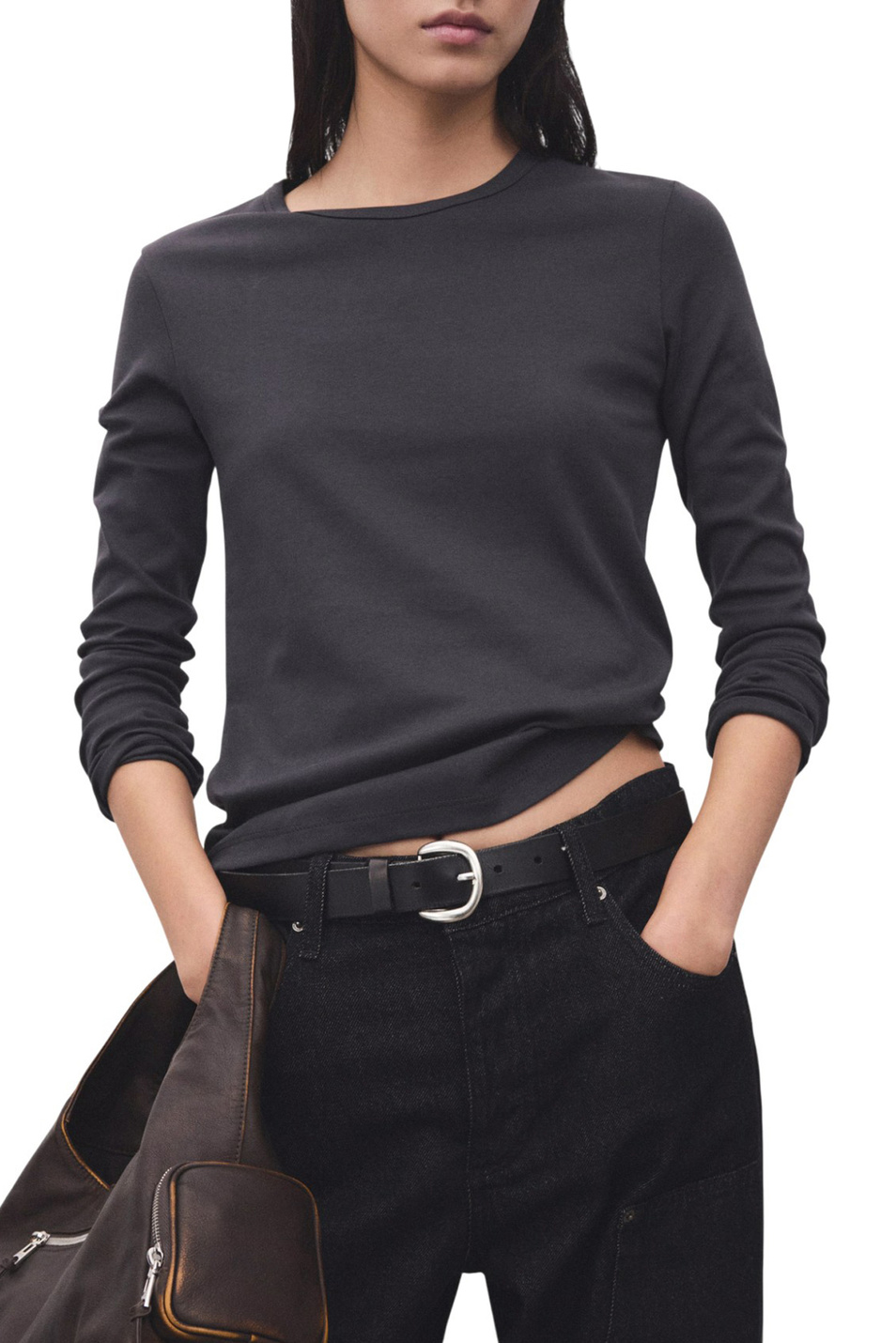 Женский Mango Лонгслив NISA из хлопка (цвет ), артикул 27001357 | Фото 3