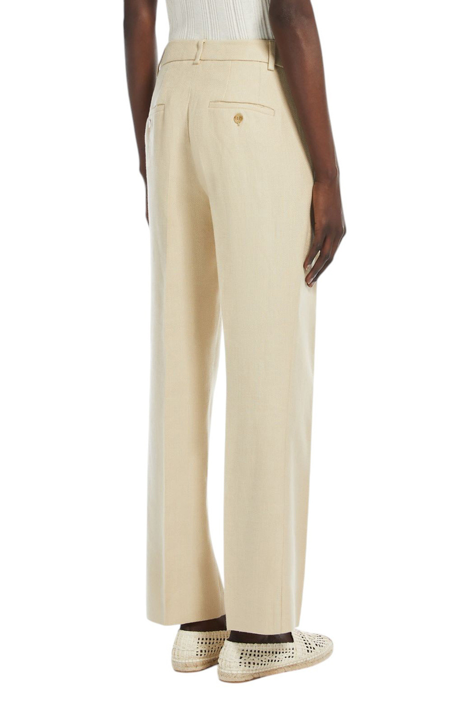Женский Weekend Max Mara Брюки AGAPE из хлопка и льна (цвет ), артикул 2515131142 | Фото 4
