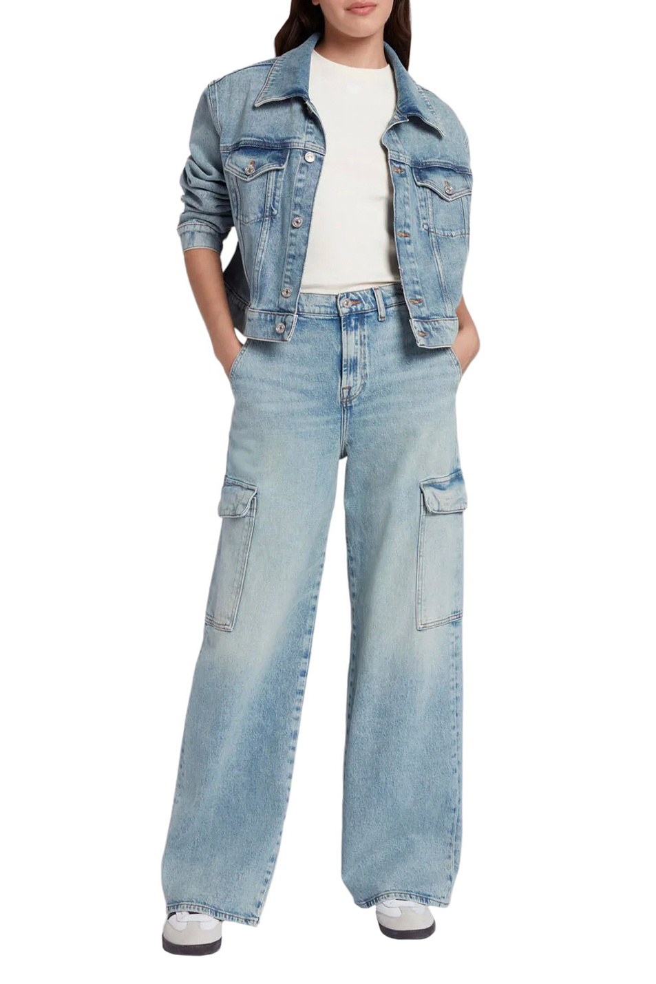 Женский 7 for all Mankind Джинсы CARGO из эластичного хлопка (цвет ), артикул JSCUC650FR | Фото 2