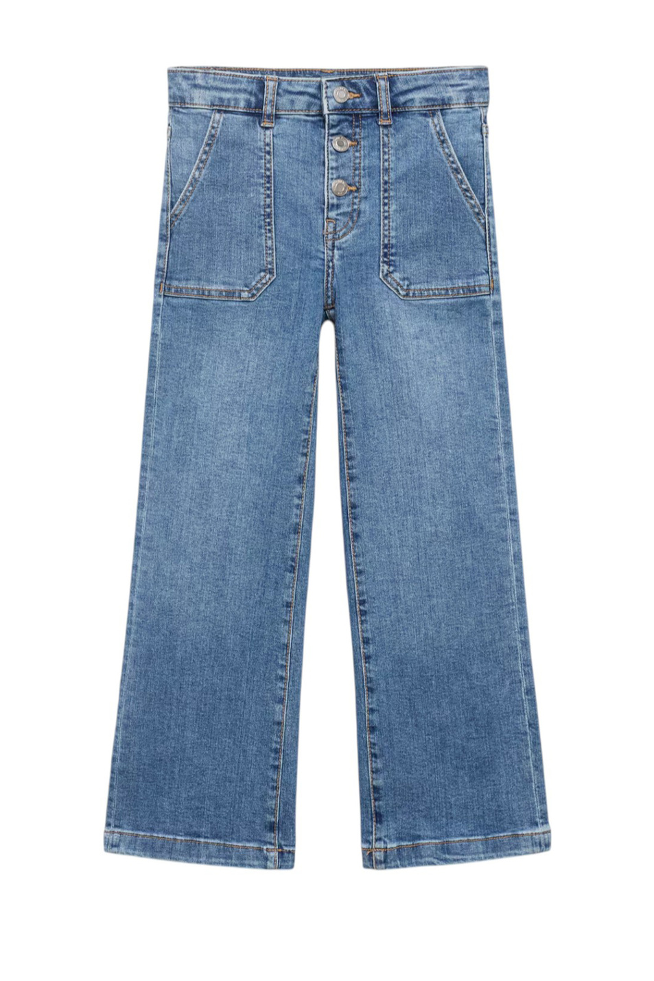 Девочкам Mango Kids Джинсы UTILITY1 из эластичного хлопка (цвет ), артикул 17022538 | Фото 1
