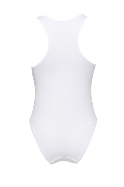 Боди из эластичного хлопка с принтом и логотипом на груди|Основной цвет:Белый|Артикул:A6006-9021 | Фото 2