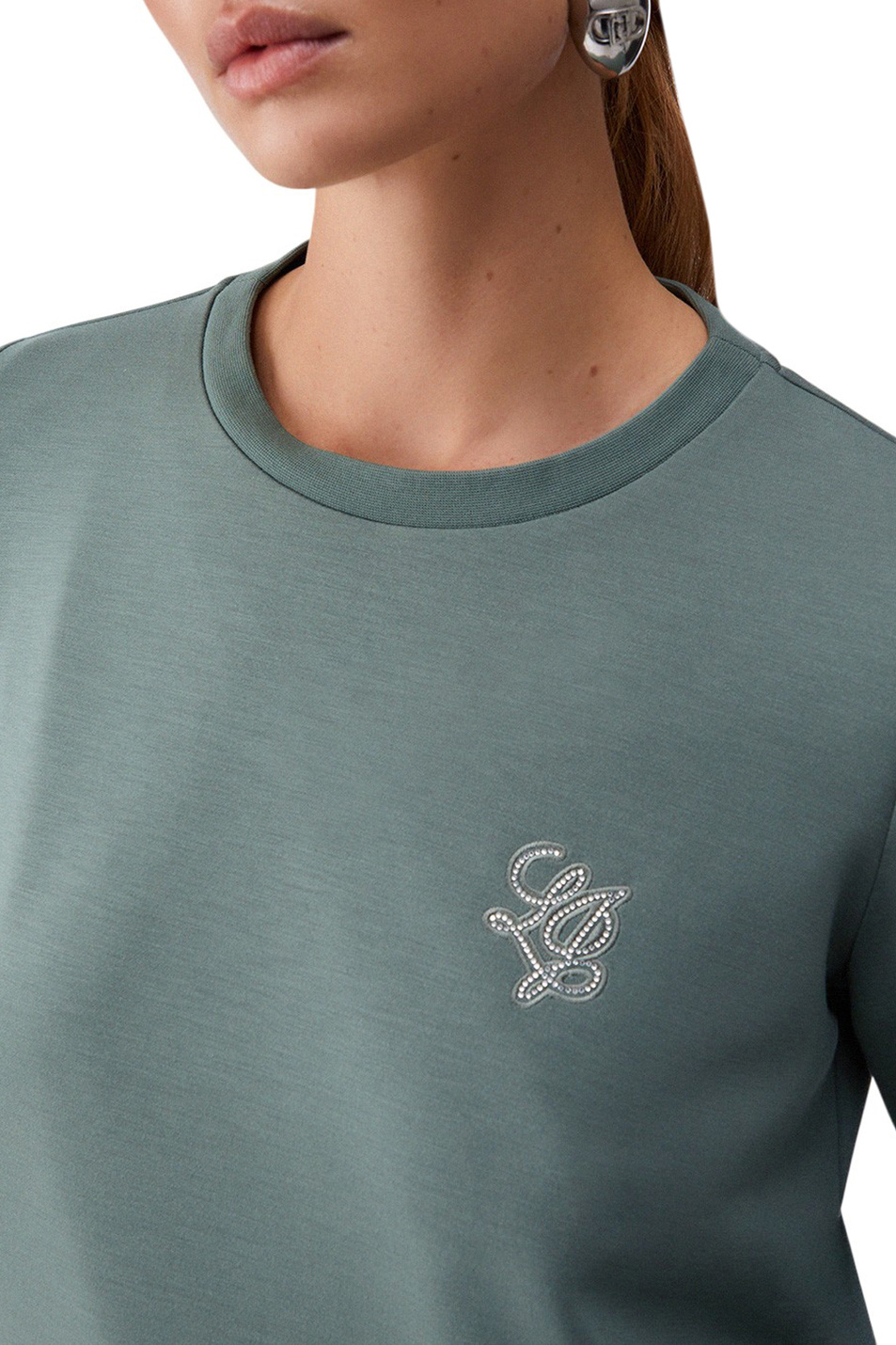 Свитшот с логотипом|Основной цвет:Зеленый Женский Liu Jo Свитшот с логотипом (цвет ), артикул TA6078JS869 | Фото 5