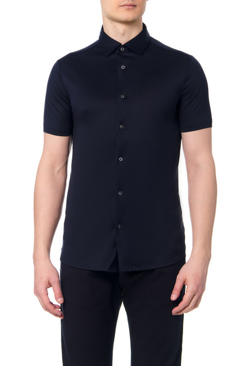 Emporio Armani Однотонная рубашка с коротким рукавом ( цвет), артикул 8N1CG0-1JUVZ | Фото 1