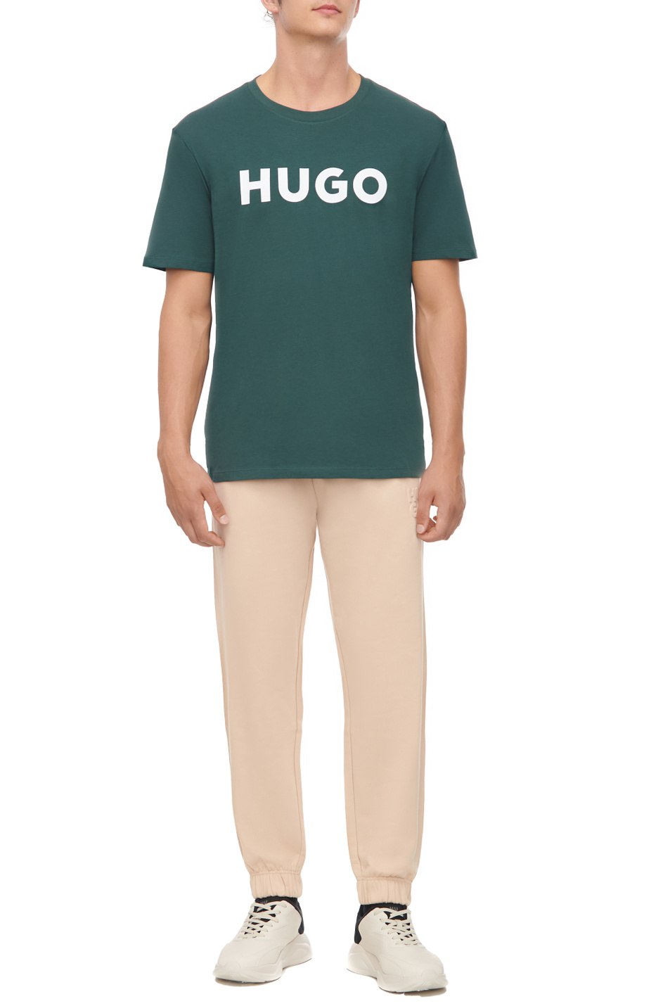 Мужской HUGO Футболка из натурального хлопка с крупным логотипом (цвет ), артикул 50467556 | Фото 2