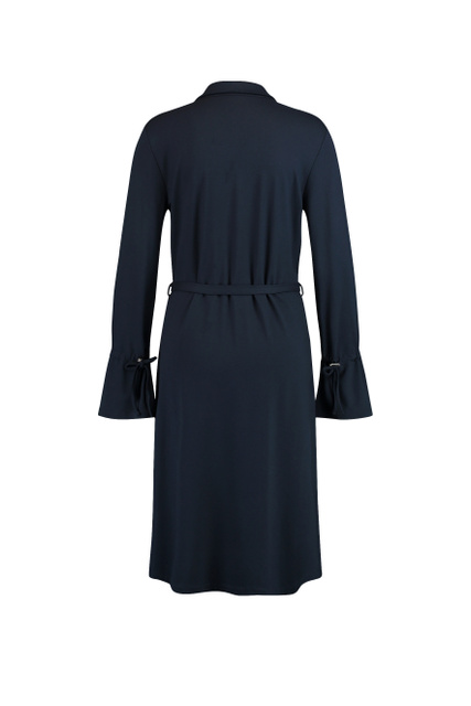 Платье-рубашка из смесовой вискозы|Основной цвет:Синий|Артикул:580903-35022 | Фото 2