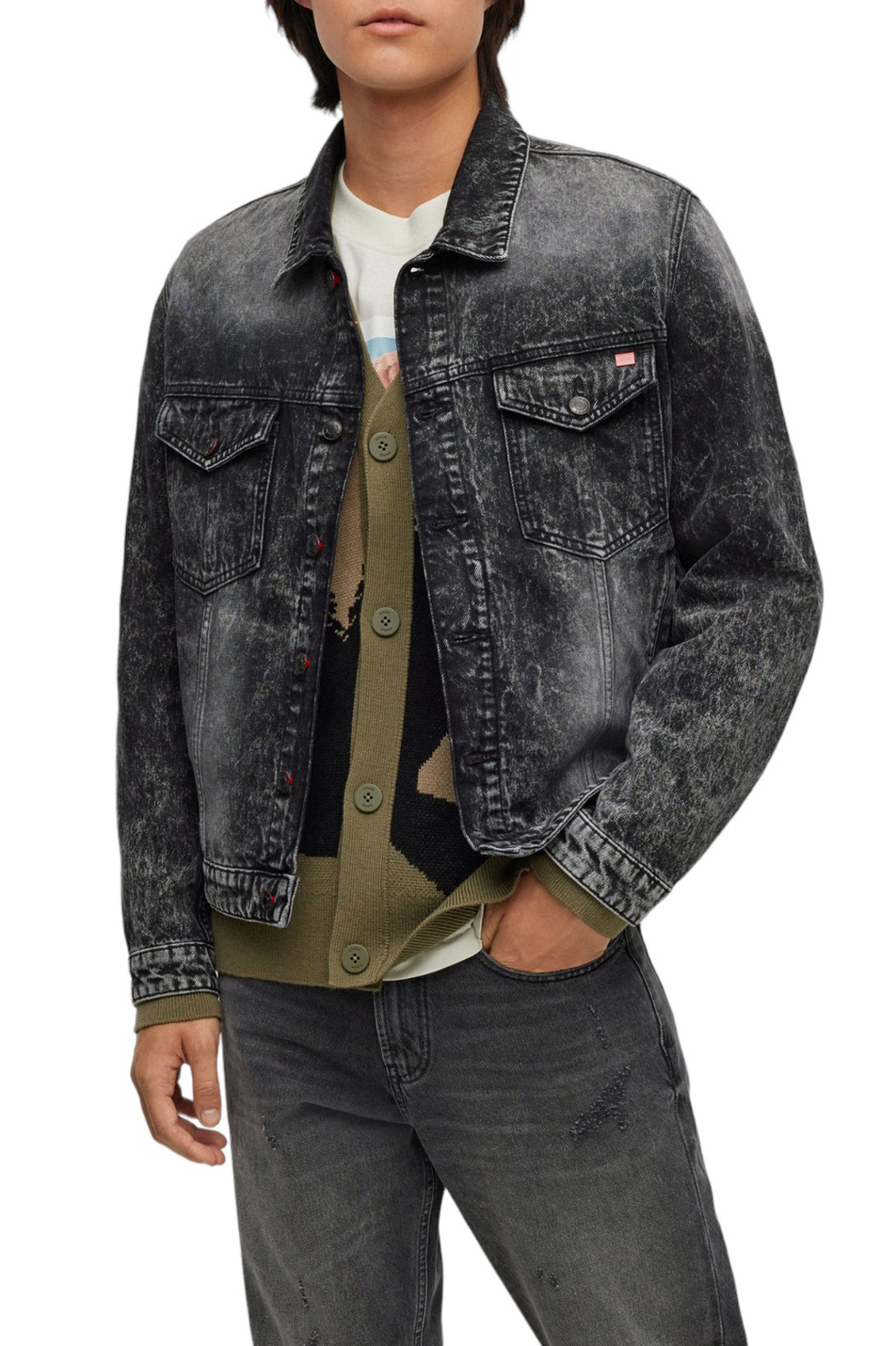 Мужской HUGO Куртка джинсовая прямого кроя (цвет ), артикул 50495512 | Фото 3