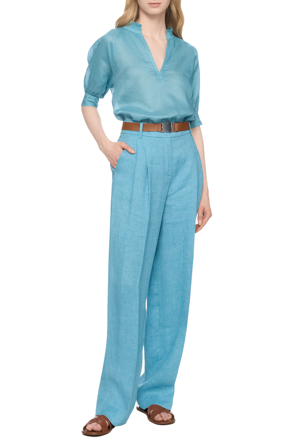 Женский Max Mara Блузка ORVIETO (цвет бирюзовый), артикул 2516261022 | Фото 3