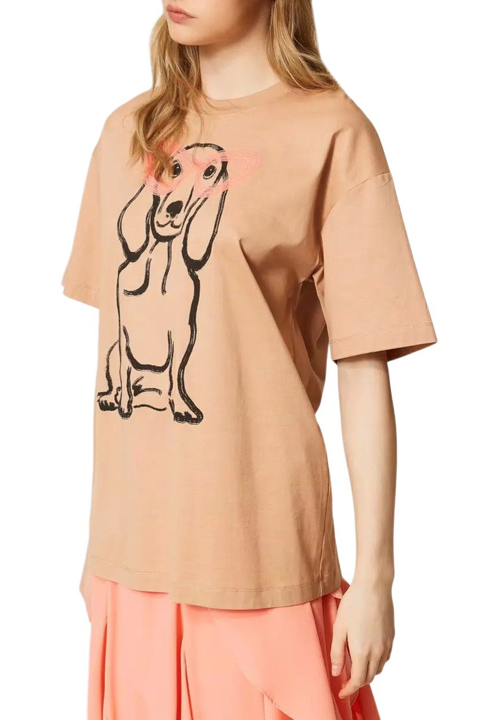 Женский TWINSET Milano Футболка MYFO из хлопка (цвет ), артикул 261AQ2010 | Фото 3