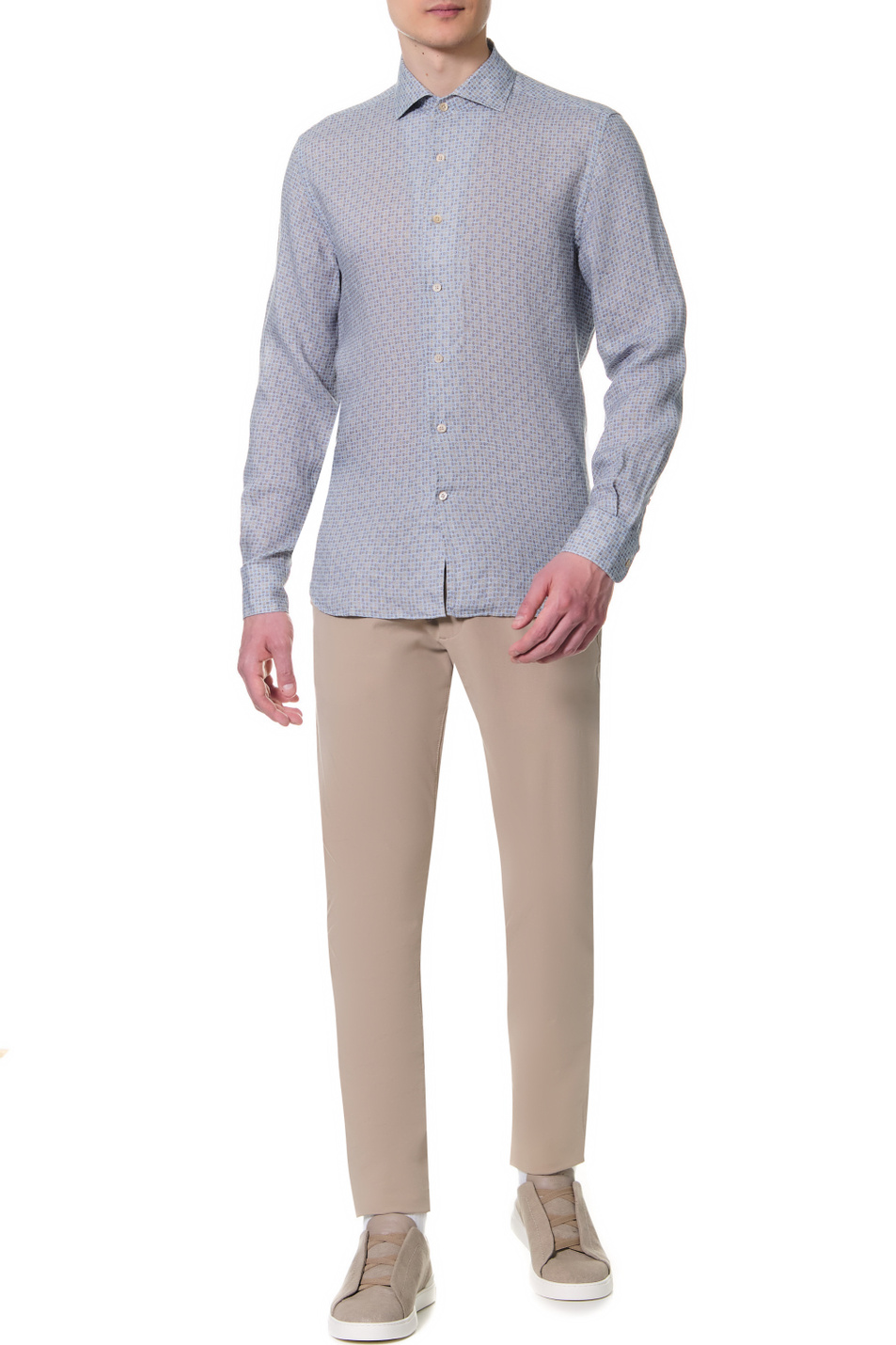 Мужской Corneliani Льняная рубашка с принтом (цвет ), артикул 89P126-2111903 | Фото 2
