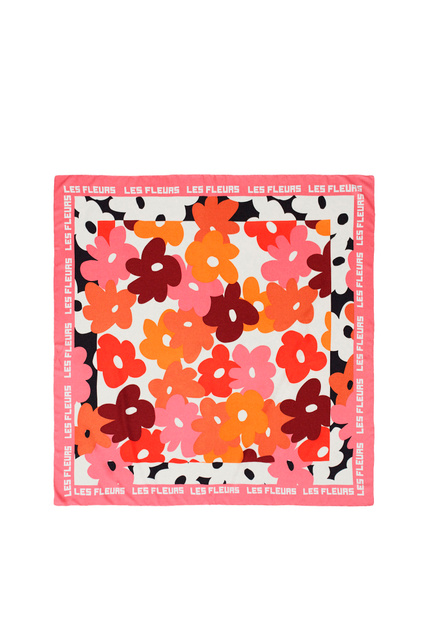 Квадратный платок с принтом|Основной цвет:Розовый|Артикул:195354 | Фото 2