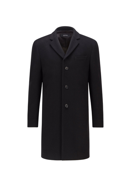 Пальто из смесовой шерсти с добавлением кашемира|Основной цвет:Черный|Артикул:50459022 | Фото 1
