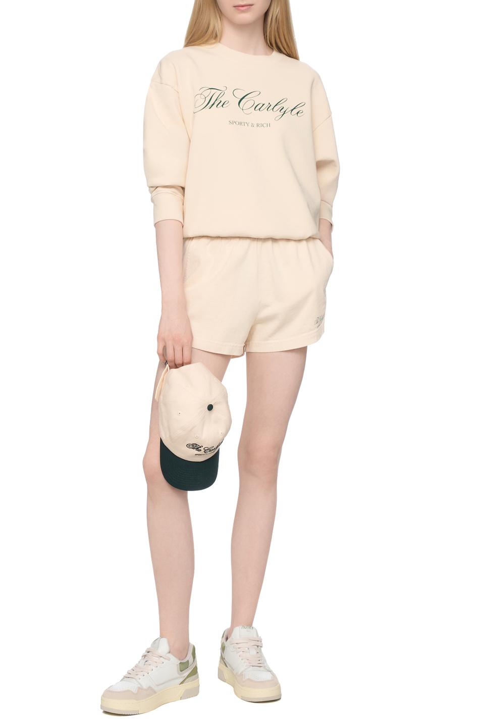 Женский Sporty & Rich Шорты Carlyle из хлопка (цвет ), артикул SH037518651CR01 | Фото 3