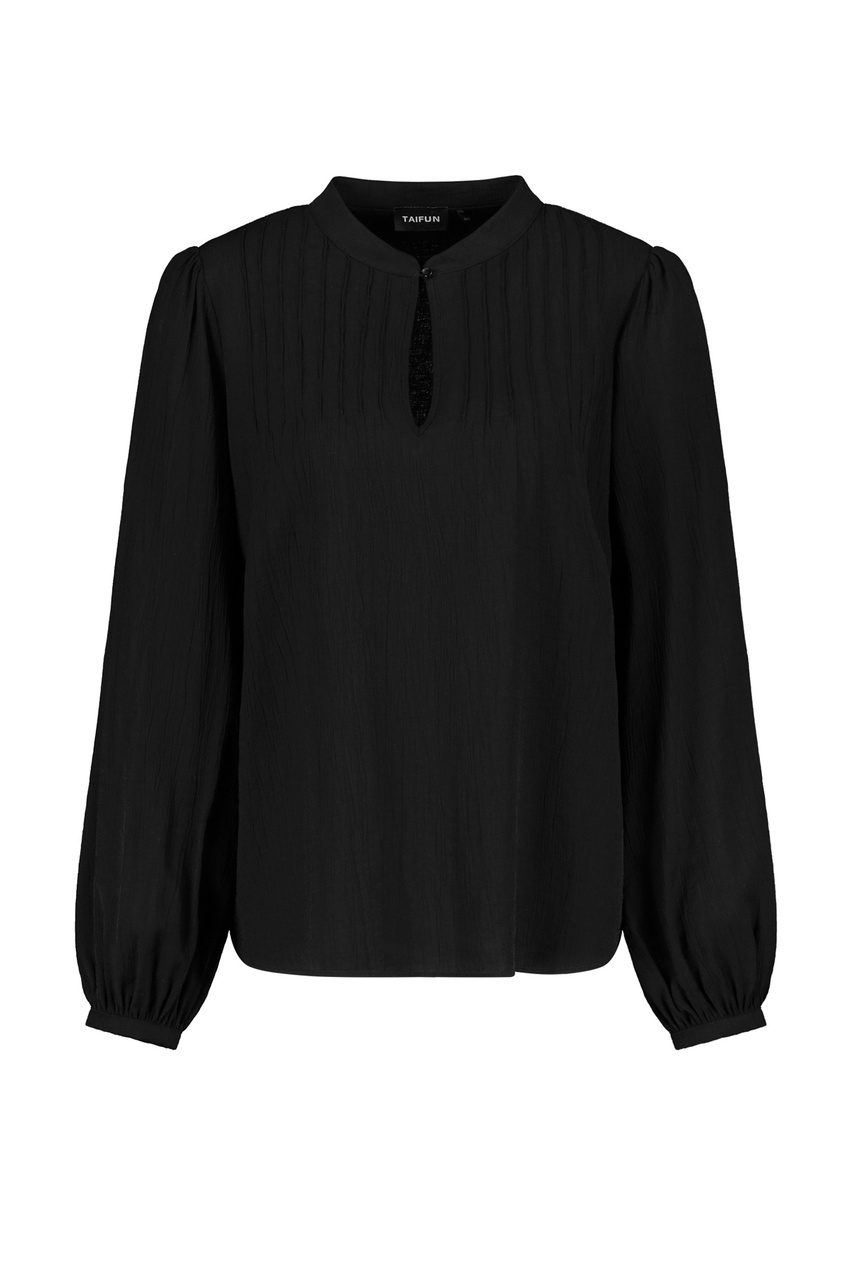 Блузка с застежкой-каплей на воротнике|Основной цвет:Черный|Артикул:360304-11003 | Фото 1