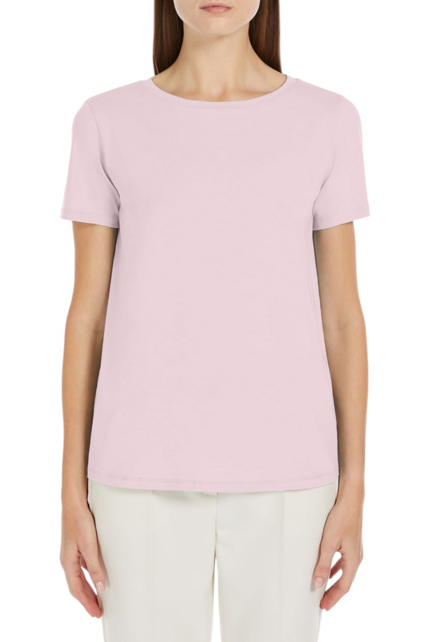 Женский Weekend Max Mara Футболка MULTIB из эластичного хлопка (цвет розовый), артикул 2515971011 | Фото 3