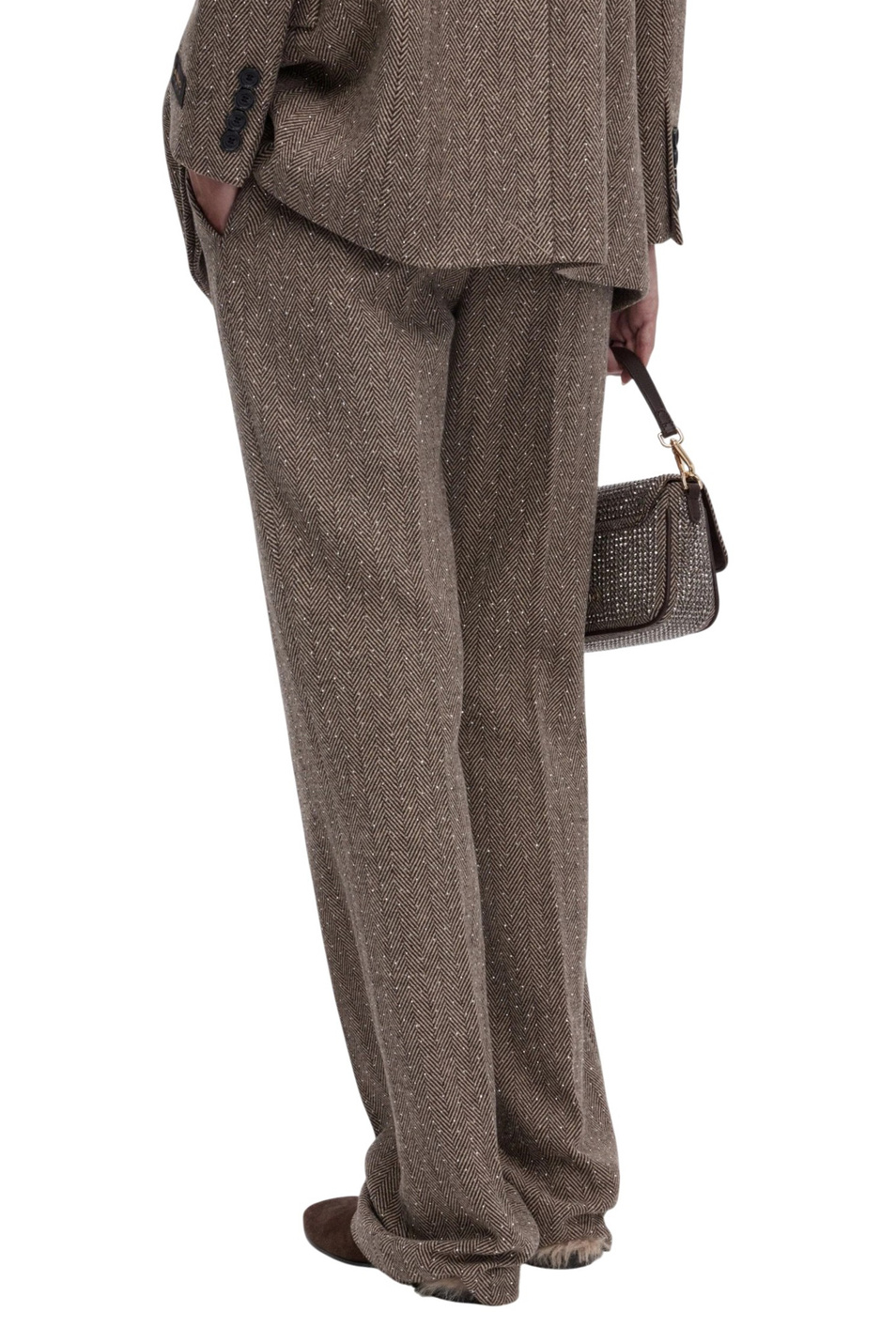 Женский Ermanno Firenze Брюки со стразами (цвет ), артикул D47EP002ED0 | Фото 4