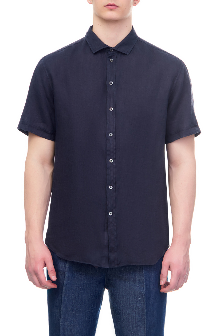Мужской Emporio Armani Рубашка из чистого льна (цвет ), артикул D41SMM-D10F1 | Фото 1