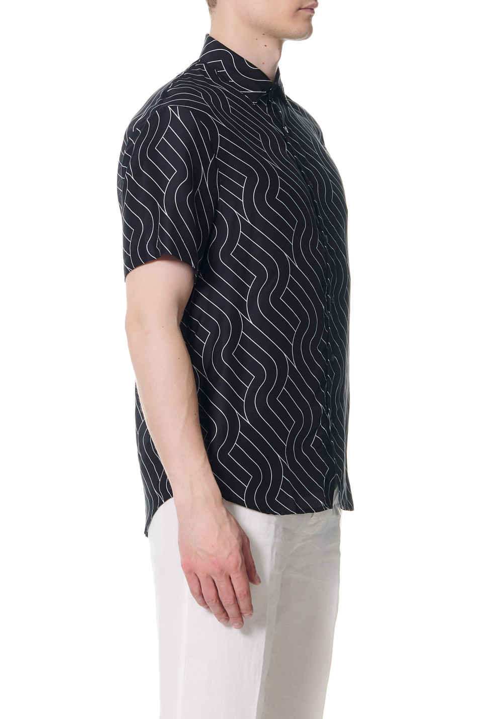 Emporio Armani Рубашка из модала с добавлением шелка (цвет ), артикул 3L1CB9-1NBOZ | Фото 3