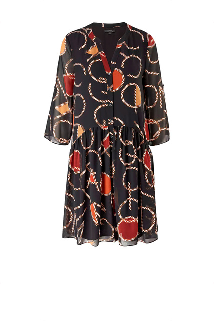 Платье с оборками на пуговицах|Основной цвет:Черный|Артикул:81.108.82.X128 | Фото 1