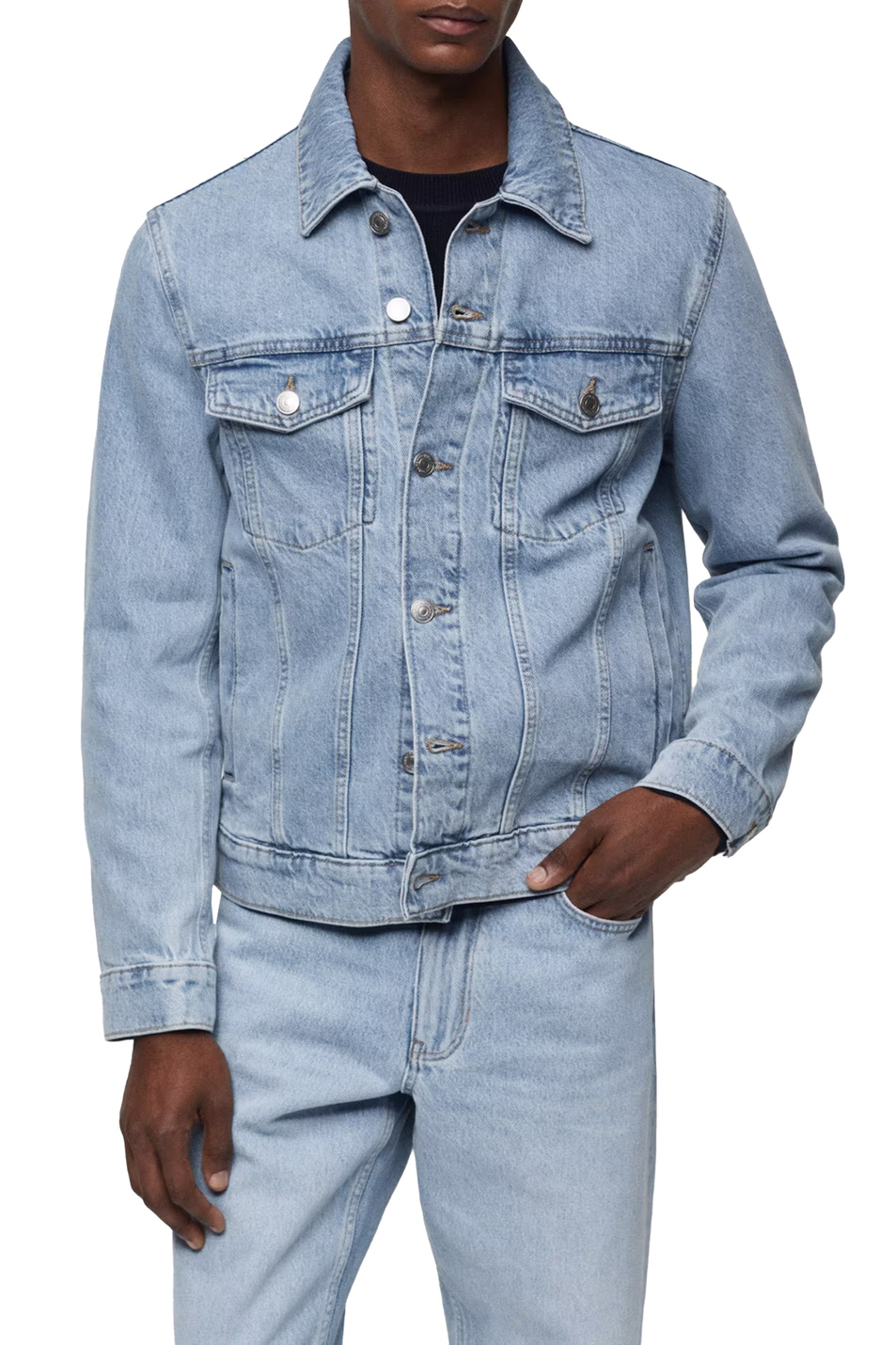 Мужской Mango Man Куртка RYAN джинсовая с карманами (цвет ), артикул 67064440 | Фото 3