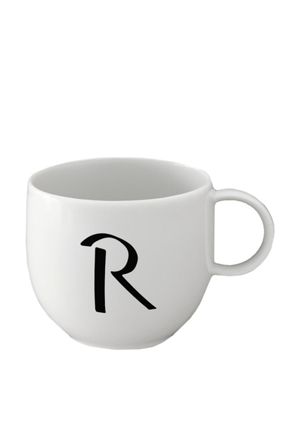 Фарфоровая кружка "R"|Основной цвет:Белый|Артикул:10-1620-6117 | Фото 1
