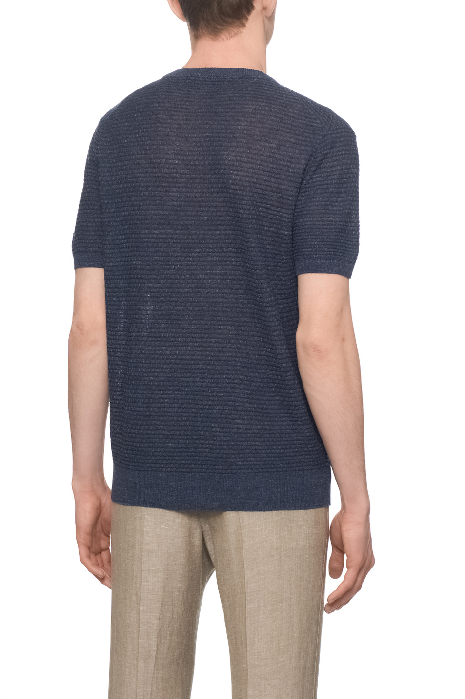 Мужской Corneliani Джемпер из шелка и льна (цвет ), артикул 27M568-2725172 | Фото 5