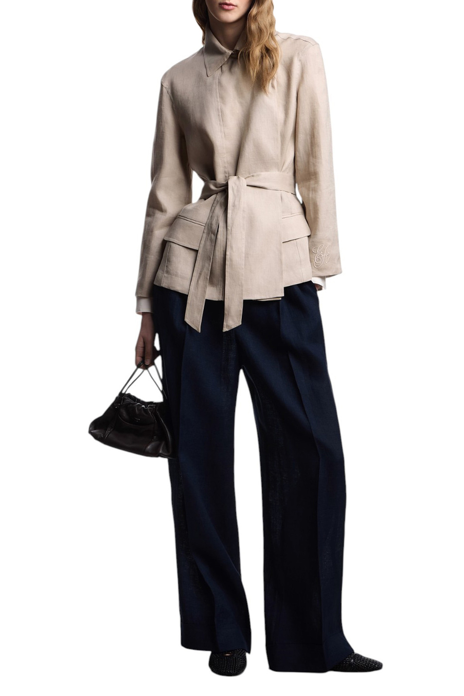 Женский Emporio Armani Жакет из льна с поясом (цвет ), артикул EW001545-TE14012 | Фото 2