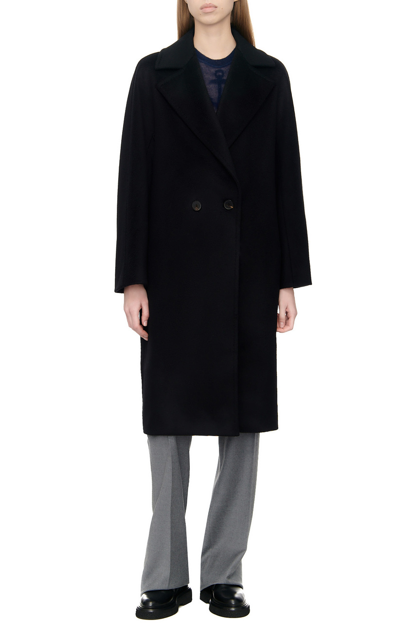Пальто KARIM из смесовой пряжи альпаки|Основной цвет:Черный|Артикул:2360161133 | Фото 1