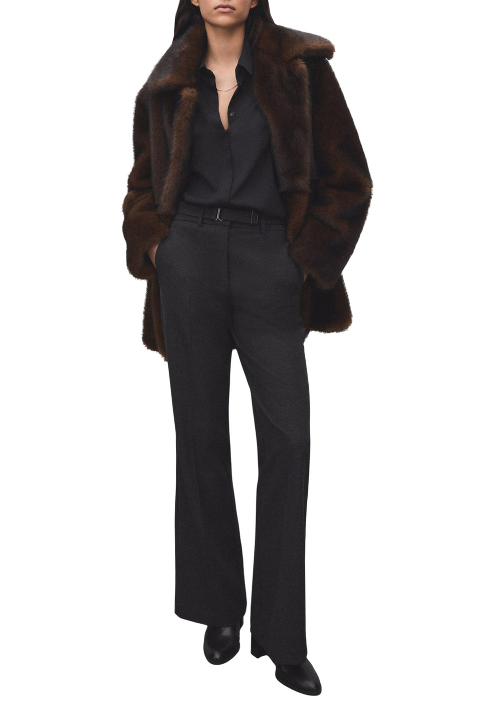 Женский Mango Брюки CARLOTA прямого кроя с поясом (цвет ), артикул 27081268 | Фото 2