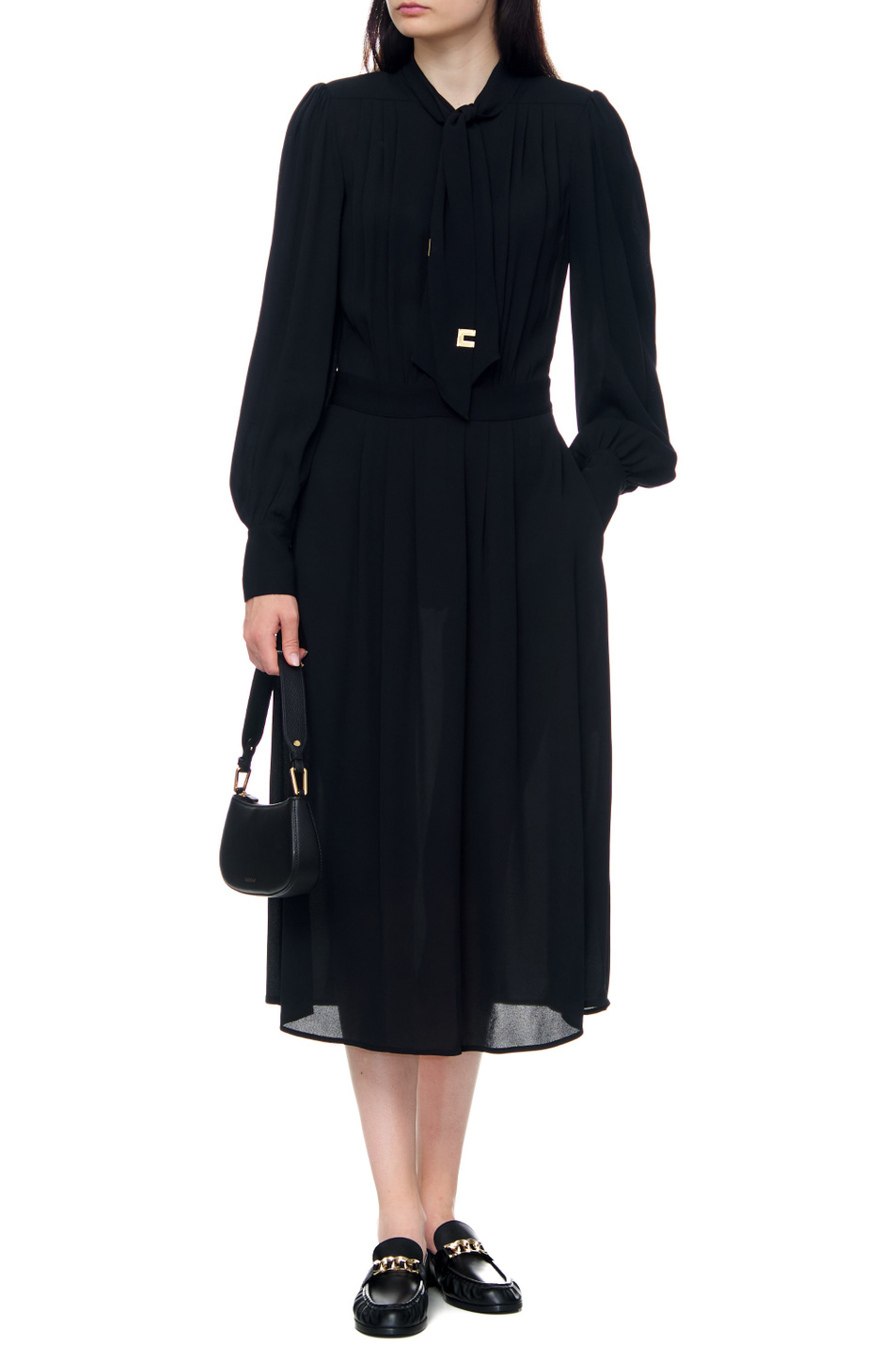 Elisabetta Franchi Платье из вискозного жоржета с воротником-платком (цвет ), артикул AB16226E2 | Фото 3