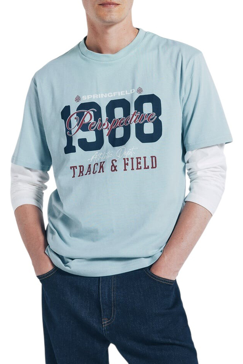 Мужской Springfield Футболка из натурального хлопка (цвет ), артикул 0242458 | Фото 1