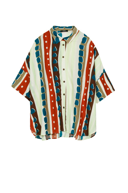 Блузка из вискозы с принтом|Основной цвет:Мультиколор|Артикул:194649 | Фото 1