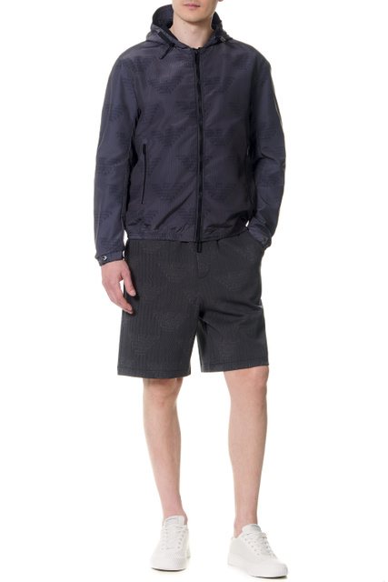 Куртка на молнии с капюшоном на кулиске|Основной цвет:Серый|Артикул:3L1BB4-1NDHZ | Фото 2