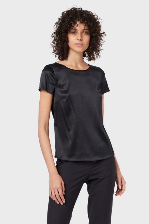 Emporio Armani Блузка из эластичного шелка (Черный цвет), артикул 0NC05T-0M301 | Фото 4