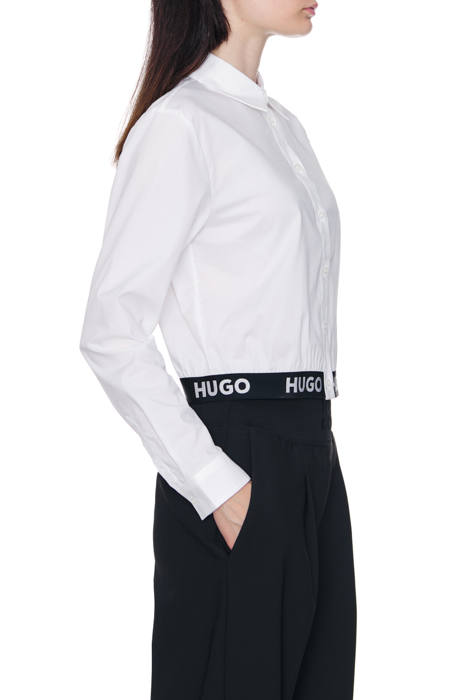 HUGO Рубашка из эластичного хлопка с контрастной деталью (цвет ), артикул 50480855 | Фото 5